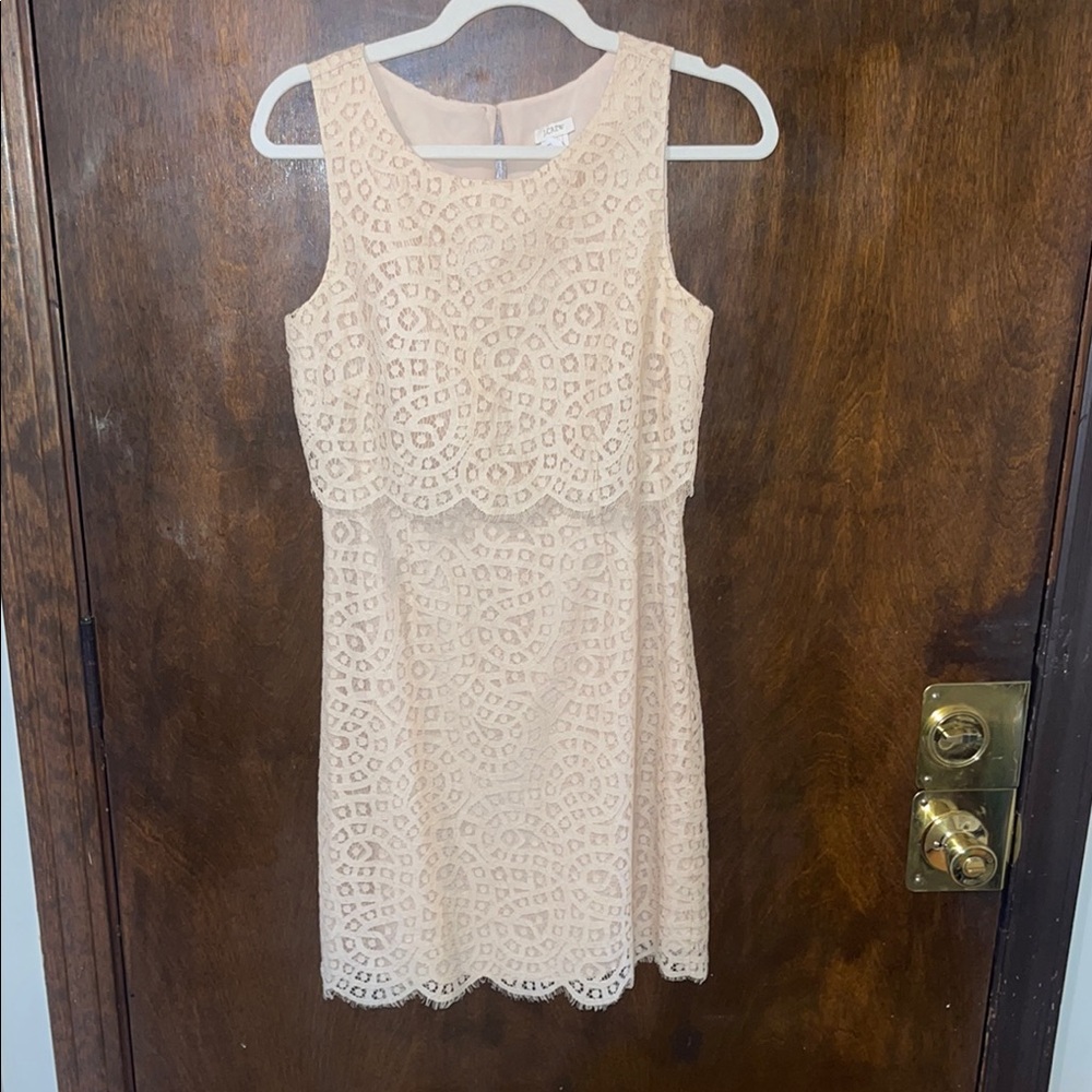 J. Crew Lace Mini Dress in Cream